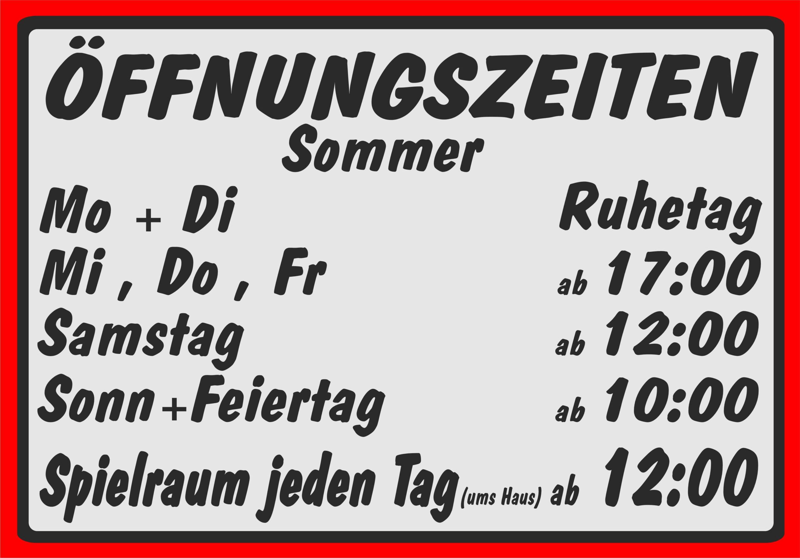 Öffnungszeiten Winter